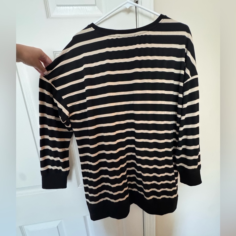 Cleo Black and Tan Striped Top - Picture 3 of 5